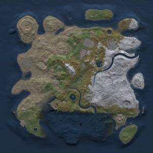 Thumbnail Rust Map: Procedural Map, Size: 3600, Seed: 2001, 16 Monuments