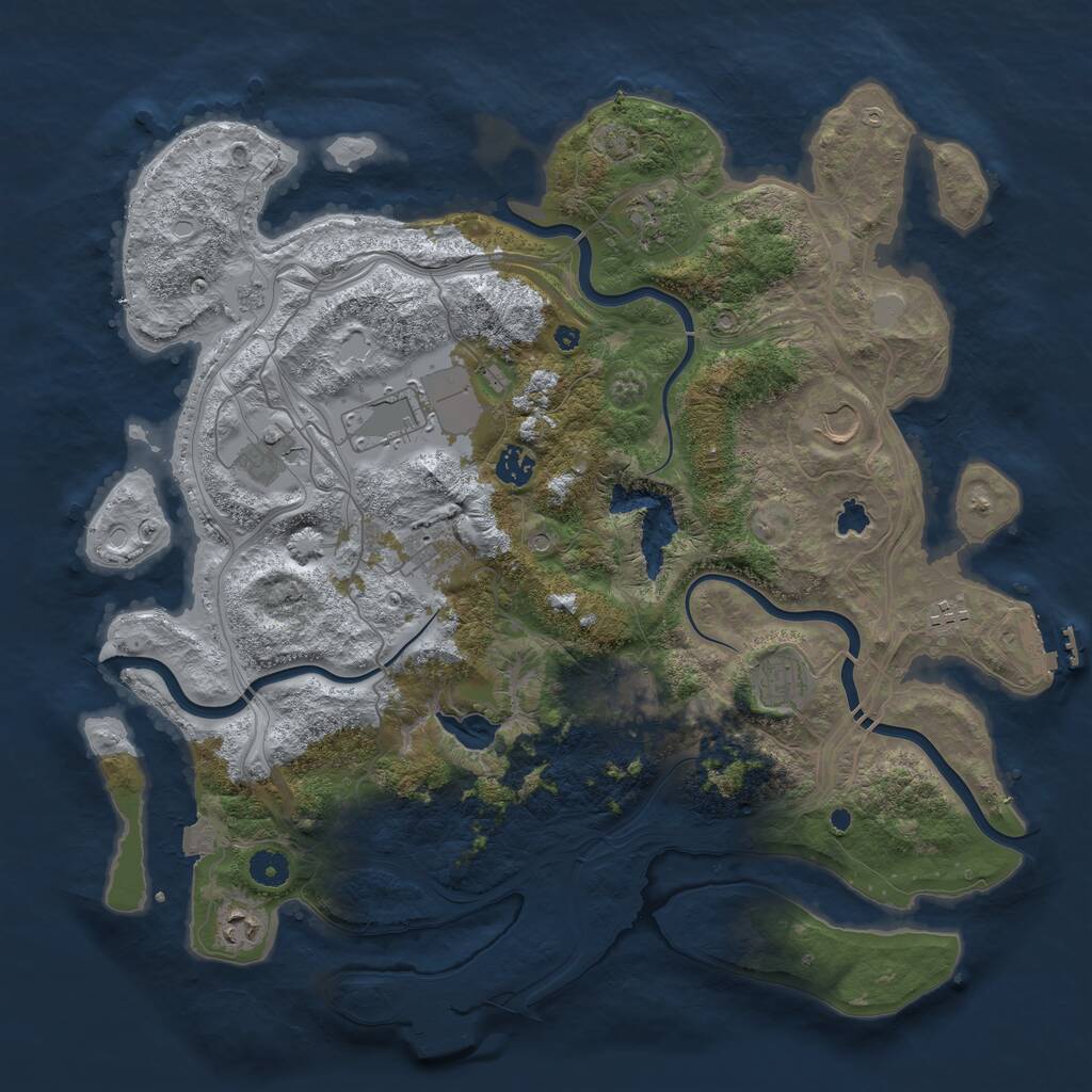 Rust Map: Procedural Map, Size: 4250, Seed: 1963623090, 16 Monuments