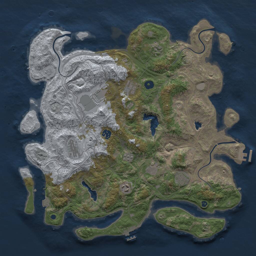 Rust Map: Procedural Map, Size: 4250, Seed: 1963623090, 15 Monuments