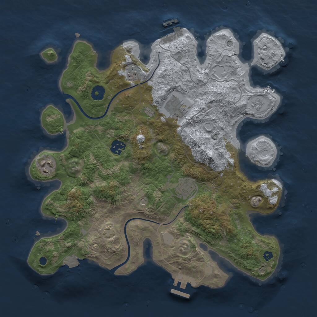 Rust Map: Procedural Map, Size: 3300, Seed: 315758963, 11 Monuments