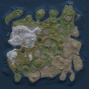 Thumbnail Rust Map: Procedural Map, Size: 3500, Seed: 974080807, 16 Monuments