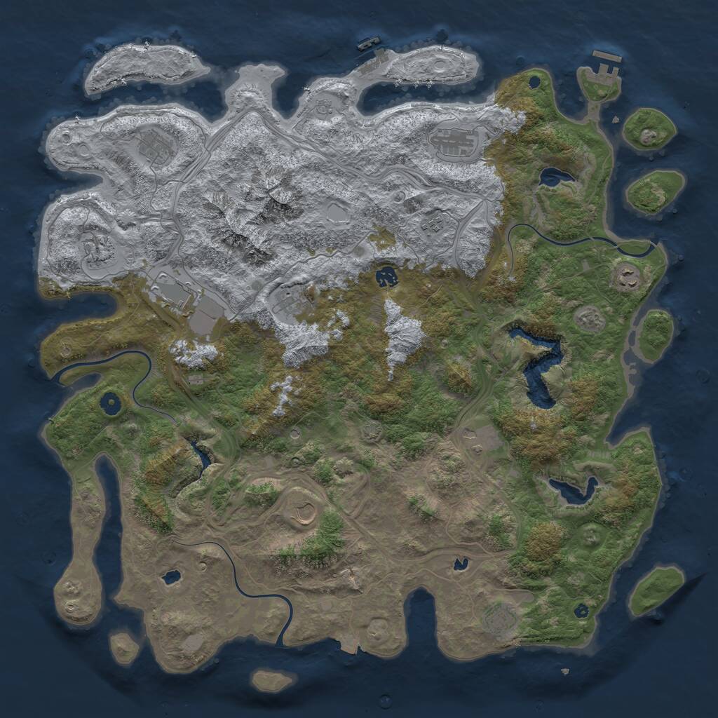 Rust Map: Procedural Map, Size: 5000, Seed: 39594151, 17 Monuments