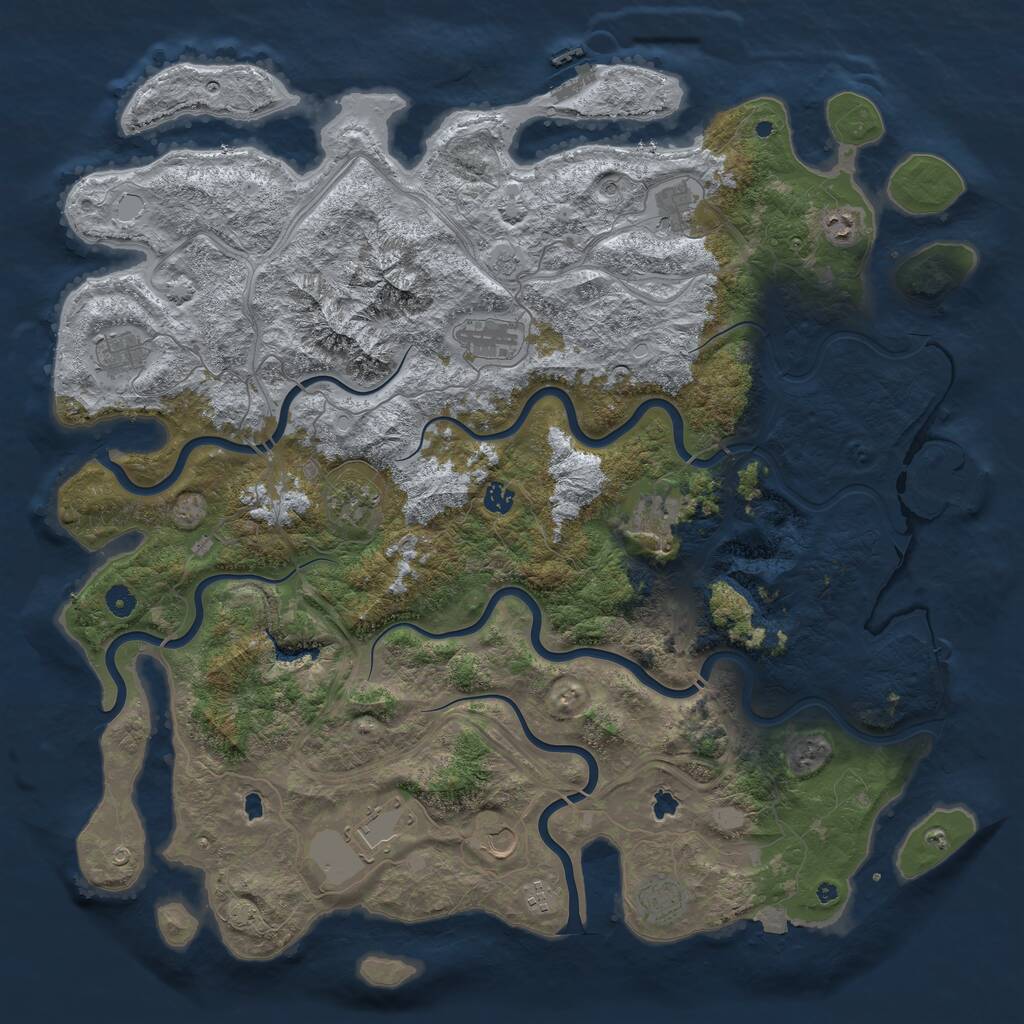Rust Map: Procedural Map, Size: 5000, Seed: 39594151, 17 Monuments