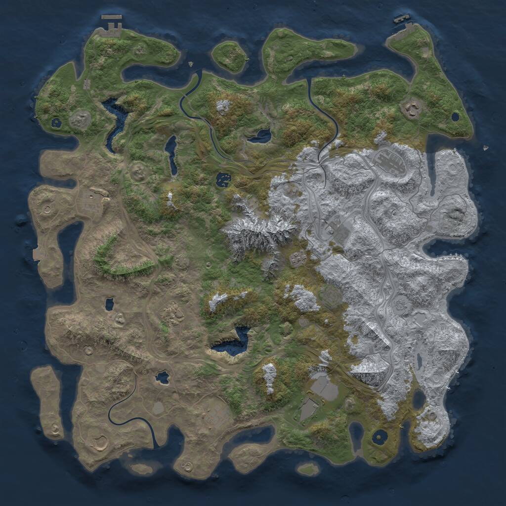 Rust Map: Procedural Map, Size: 5000, Seed: 7396, 17 Monuments