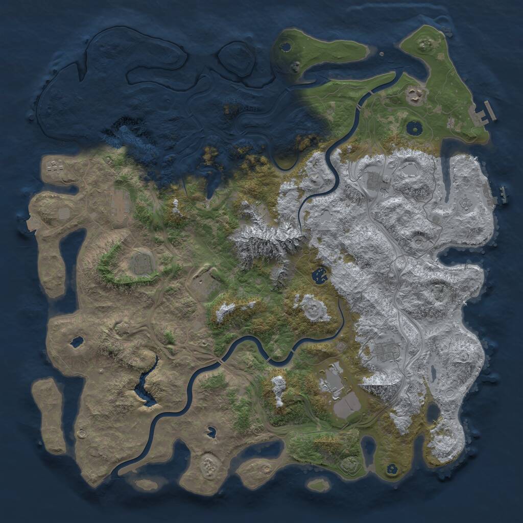 Rust Map: Procedural Map, Size: 5000, Seed: 7396, 15 Monuments