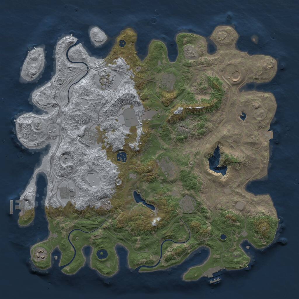 Rust Map: Procedural Map, Size: 4250, Seed: 305861099, 17 Monuments