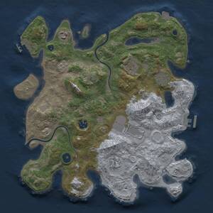 Thumbnail Rust Map: Procedural Map, Size: 3500, Seed: 1040264740, 13 Monuments