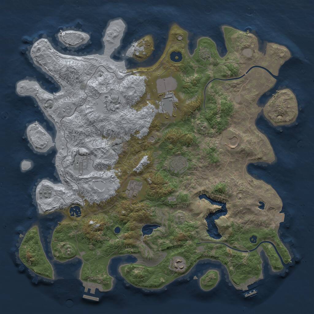 Rust Map: Procedural Map, Size: 4000, Seed: 110724, 15 Monuments