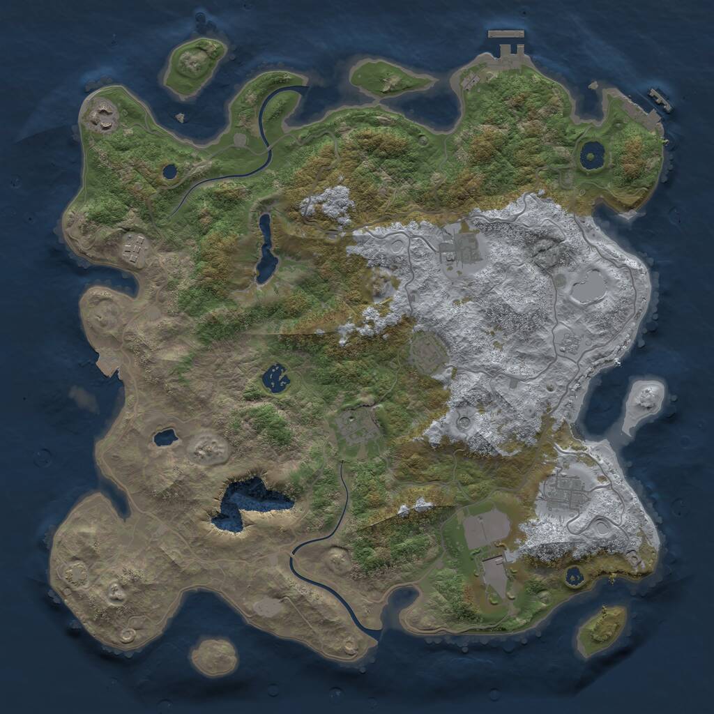 Rust Map: Procedural Map, Size: 4000, Seed: 137741832, 14 Monuments