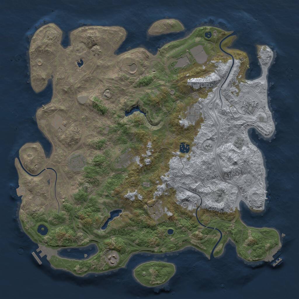 Rust Map: Procedural Map, Size: 4250, Seed: 718526063, 17 Monuments