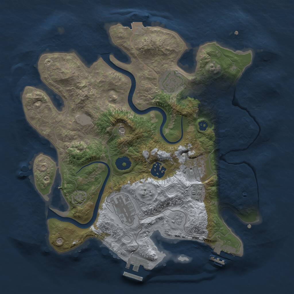 Rust Map: Procedural Map, Size: 3000, Seed: 680571350, 11 Monuments