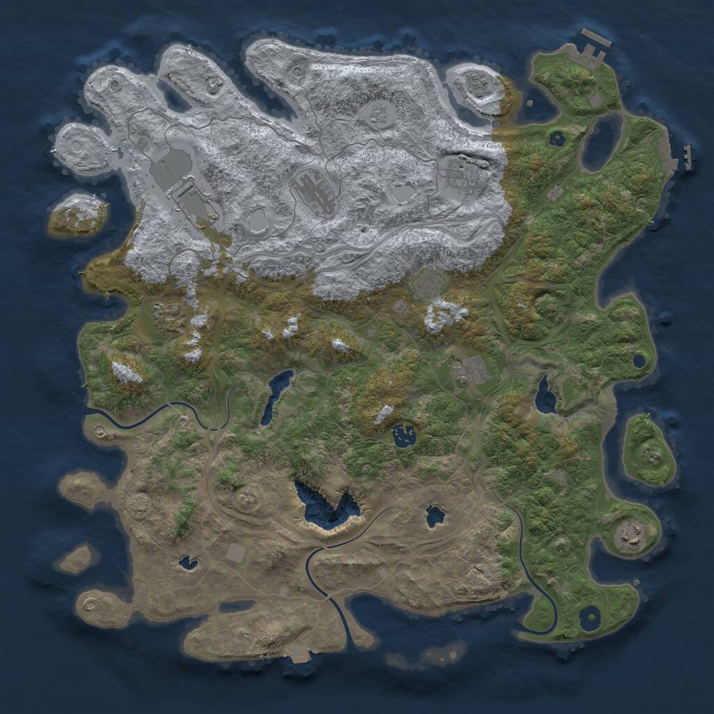 Rust Map: Procedural Map, Size: 4500, Seed: 1596371319, 15 Monuments