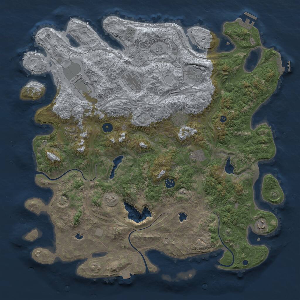 Rust Map: Procedural Map, Size: 4500, Seed: 1596371319, 15 Monuments