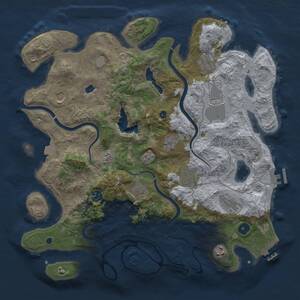 Thumbnail Rust Map: Procedural Map, Size: 4000, Seed: 699465126, 16 Monuments