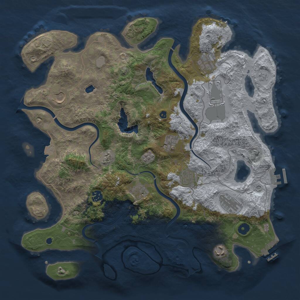 Rust Map: Procedural Map, Size: 4000, Seed: 699465126, 16 Monuments