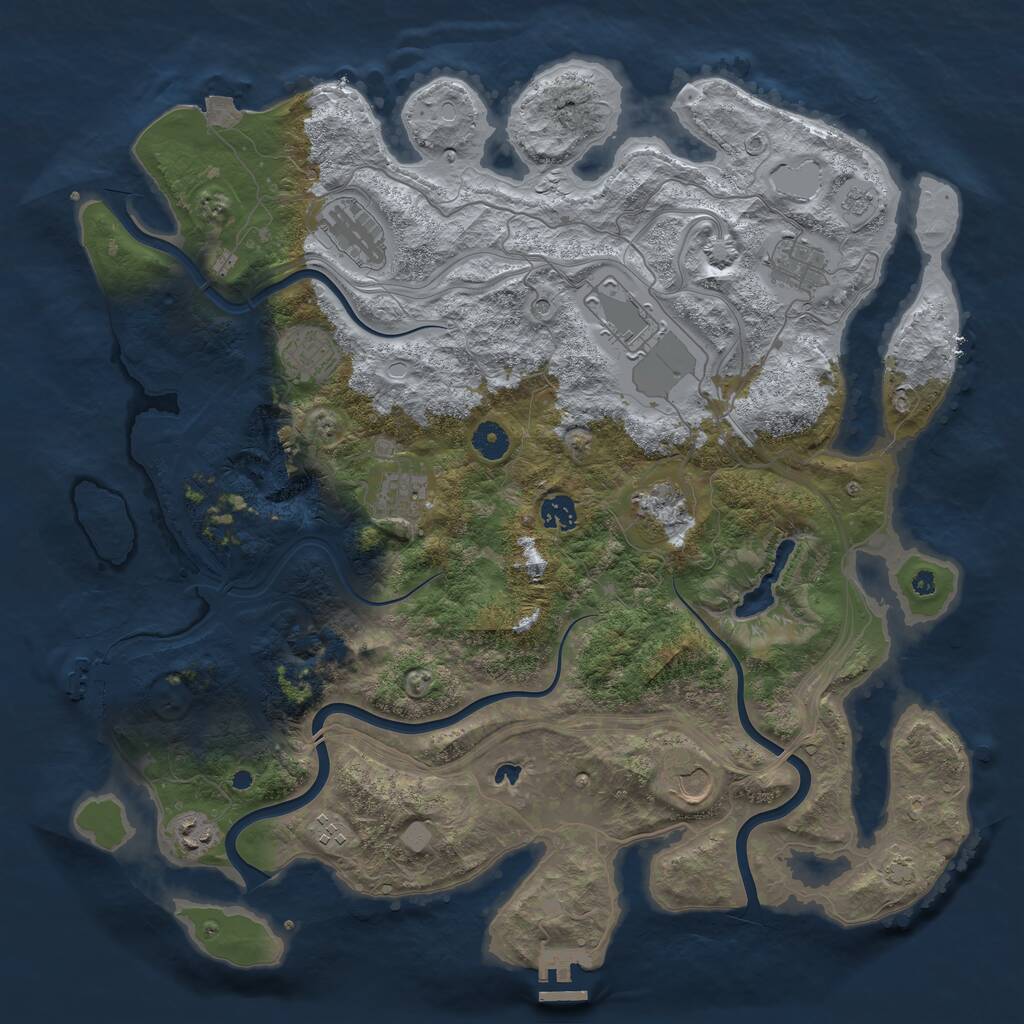 Rust Map: Procedural Map, Size: 4250, Seed: 338713616, 16 Monuments