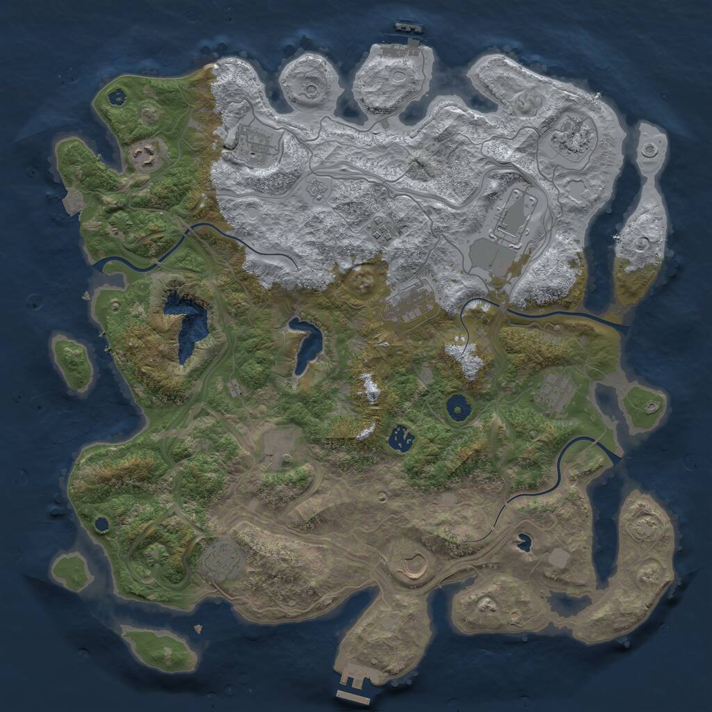 Rust Map: Procedural Map, Size: 4250, Seed: 338713616, 17 Monuments