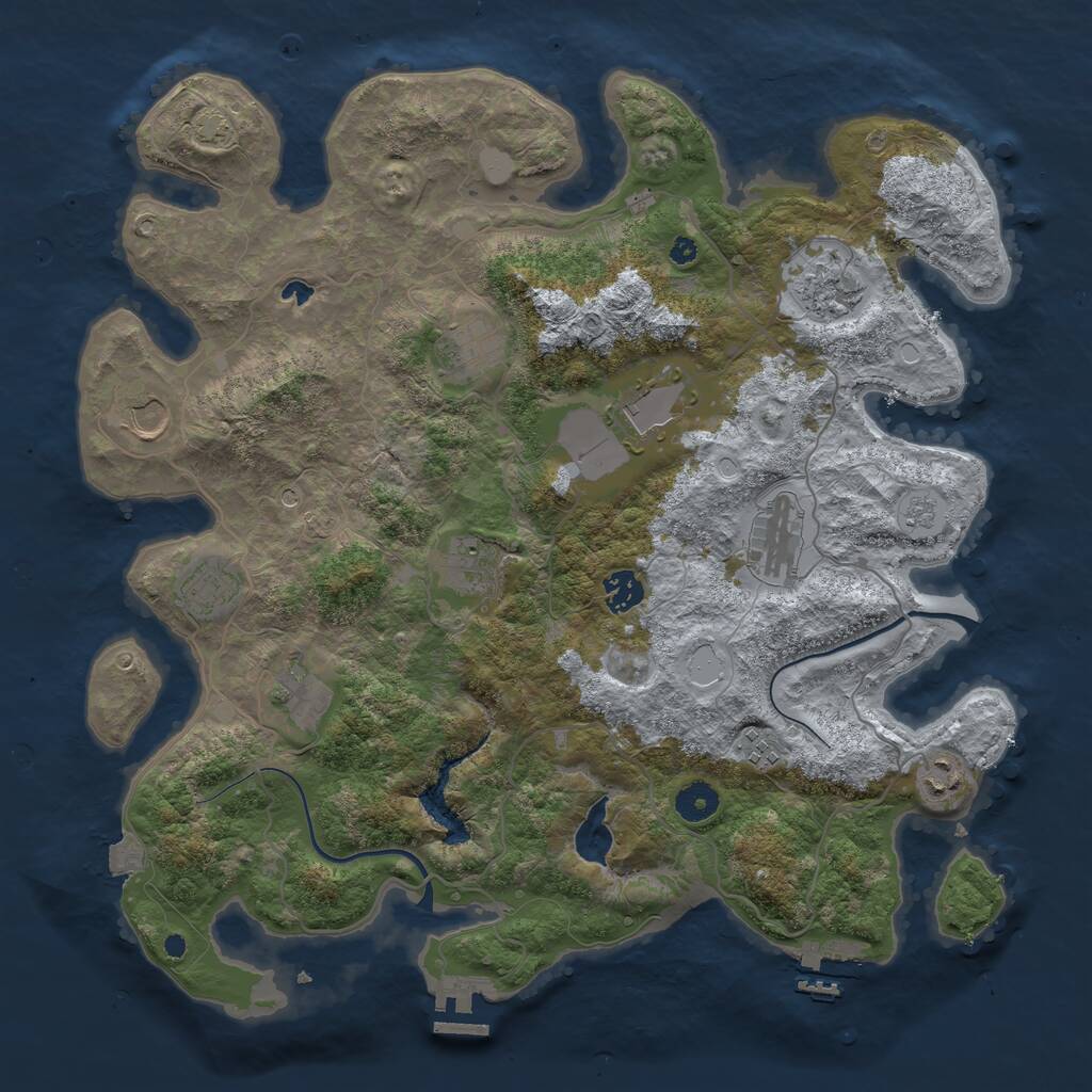 Rust Map: Procedural Map, Size: 4000, Seed: 1903447, 17 Monuments