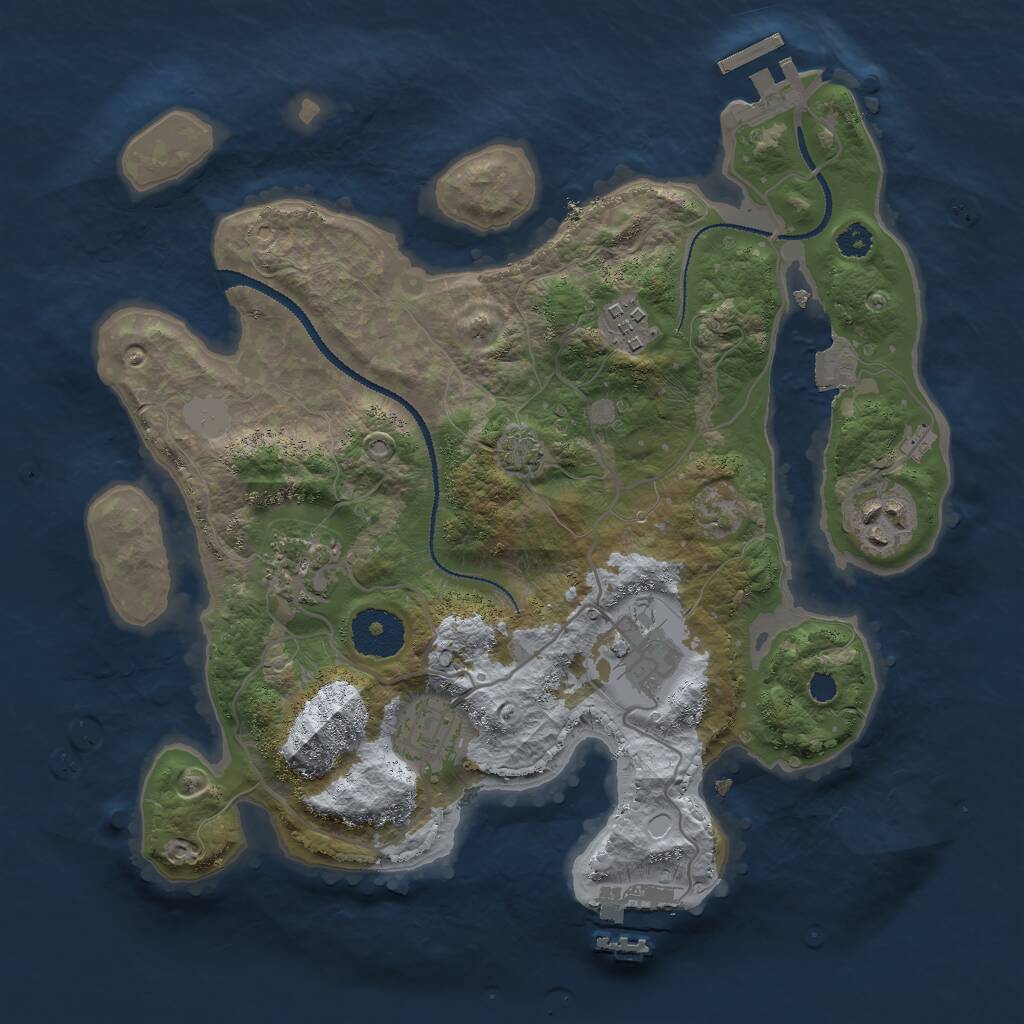 Rust Map: Procedural Map, Size: 3000, Seed: 153585885, 9 Monuments