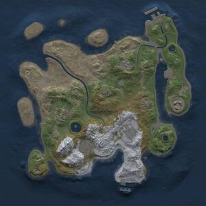 Thumbnail Rust Map: Procedural Map, Size: 3000, Seed: 153585885, 9 Monuments