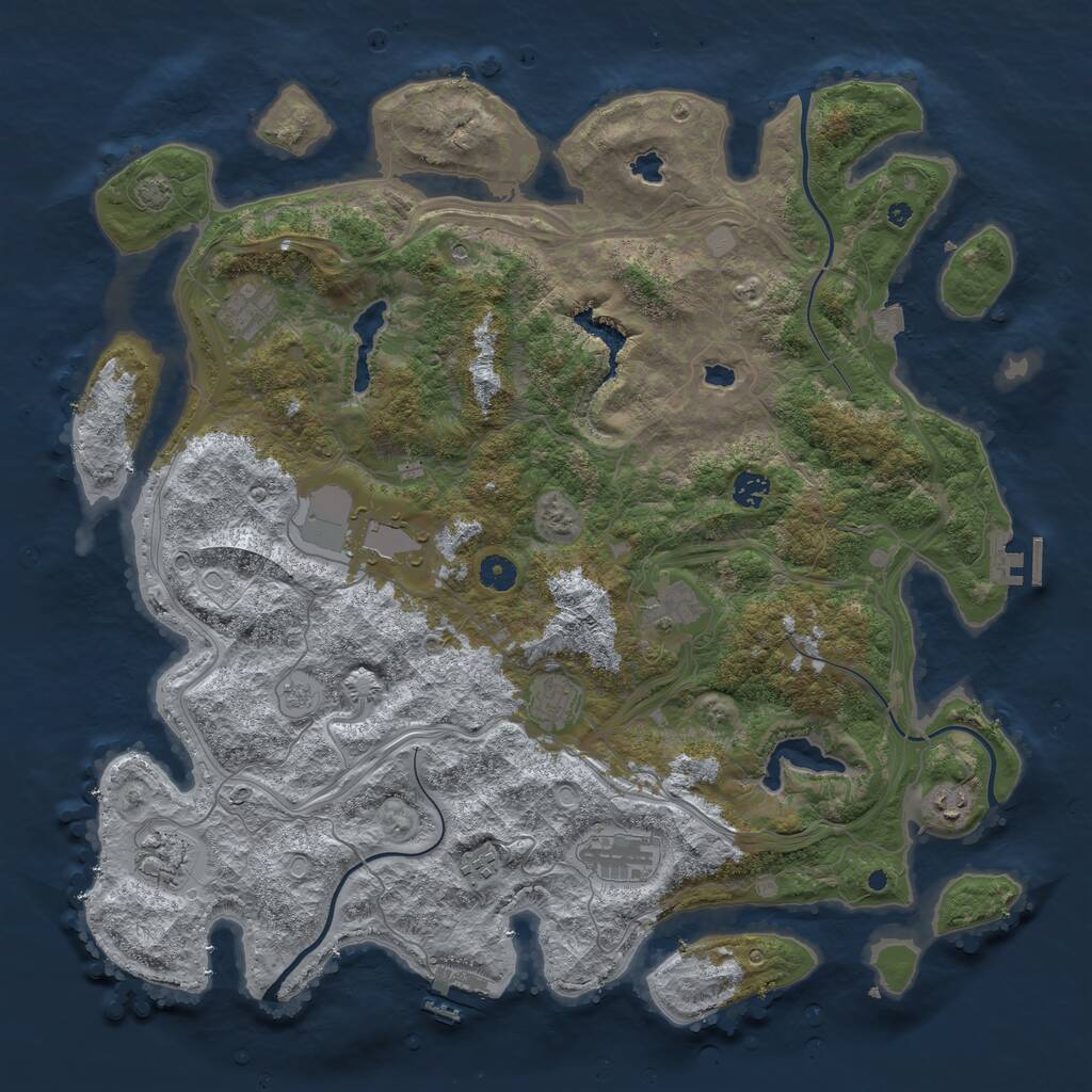 Rust Map: Procedural Map, Size: 4500, Seed: 215184616, 15 Monuments