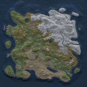 Thumbnail Rust Map: Procedural Map, Size: 3700, Seed: 998124, 14 Monuments