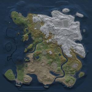 Thumbnail Rust Map: Procedural Map, Size: 3700, Seed: 998124, 16 Monuments