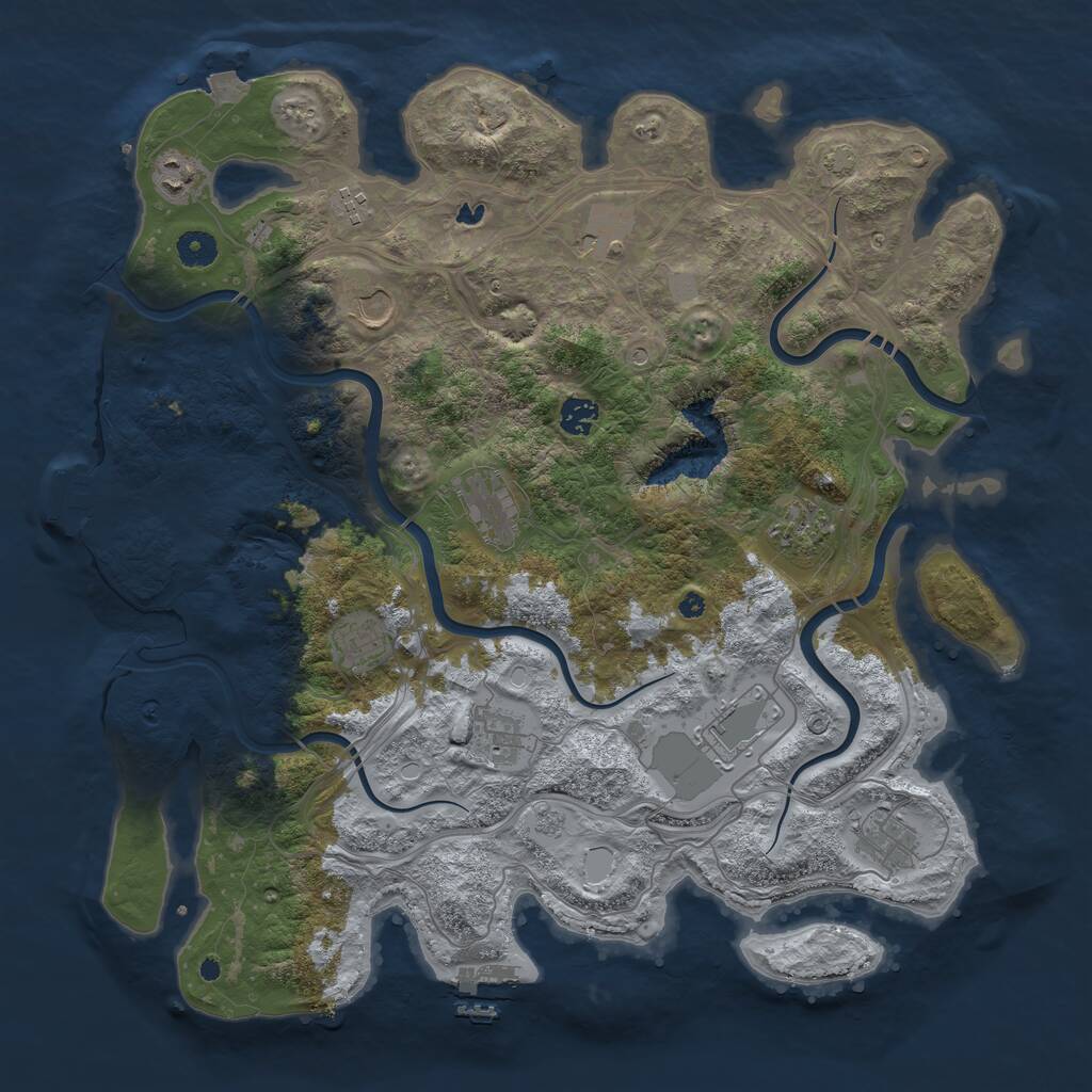 Rust Map: Procedural Map, Size: 4250, Seed: 998061556, 17 Monuments