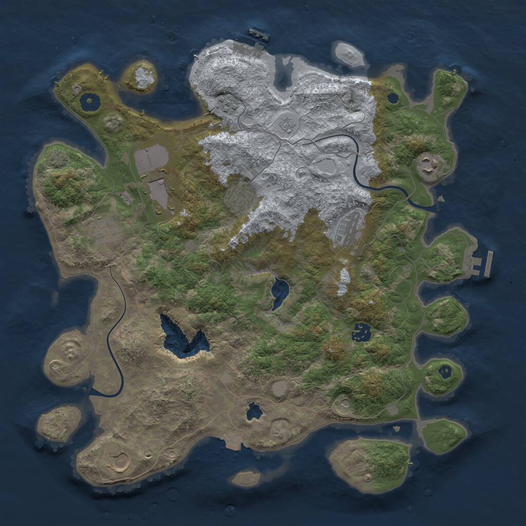 Rust Map: Procedural Map, Size: 4000, Seed: 558353856, 14 Monuments