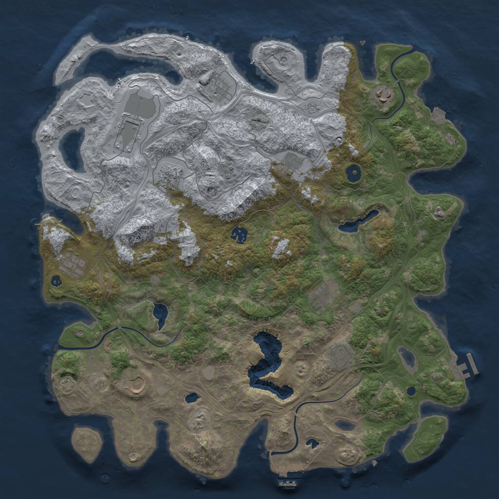 Rust Map: Procedural Map, Size: 4500, Seed: 433147617, 17 Monuments