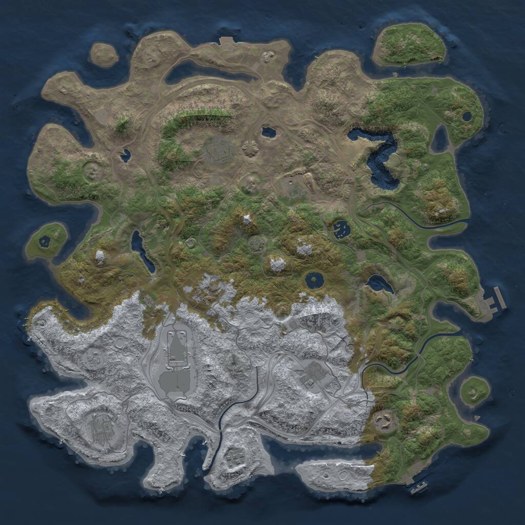 Rust Map: Procedural Map, Size: 4500, Seed: 95952545, 15 Monuments