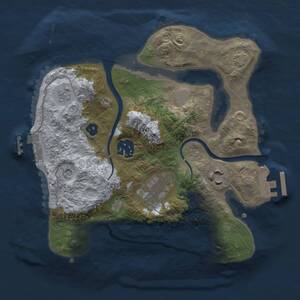 Thumbnail Rust Map: Procedural Map, Size: 2500, Seed: 687115394, 9 Monuments