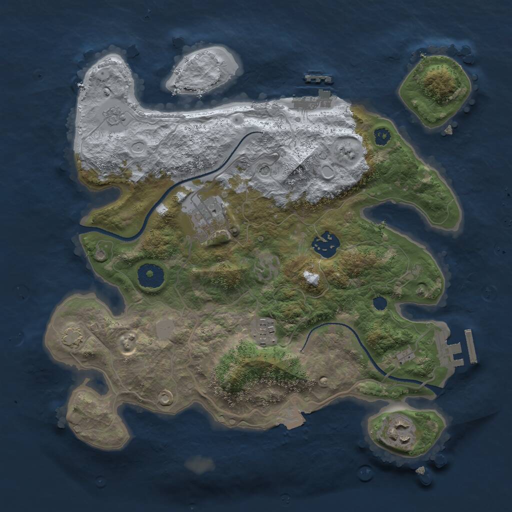 Rust Map: Procedural Map, Size: 3000, Seed: 503782220, 10 Monuments