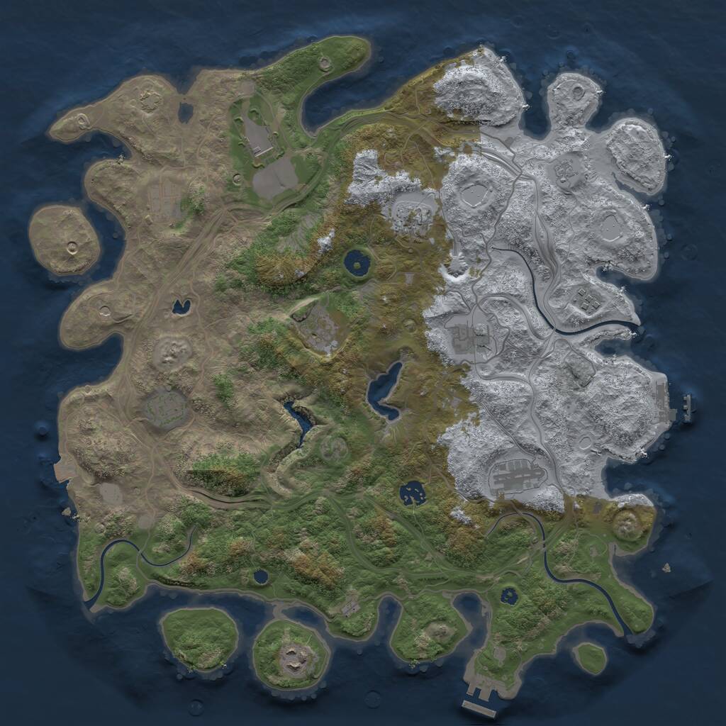 Rust Map: Procedural Map, Size: 4250, Seed: 612732516, 16 Monuments