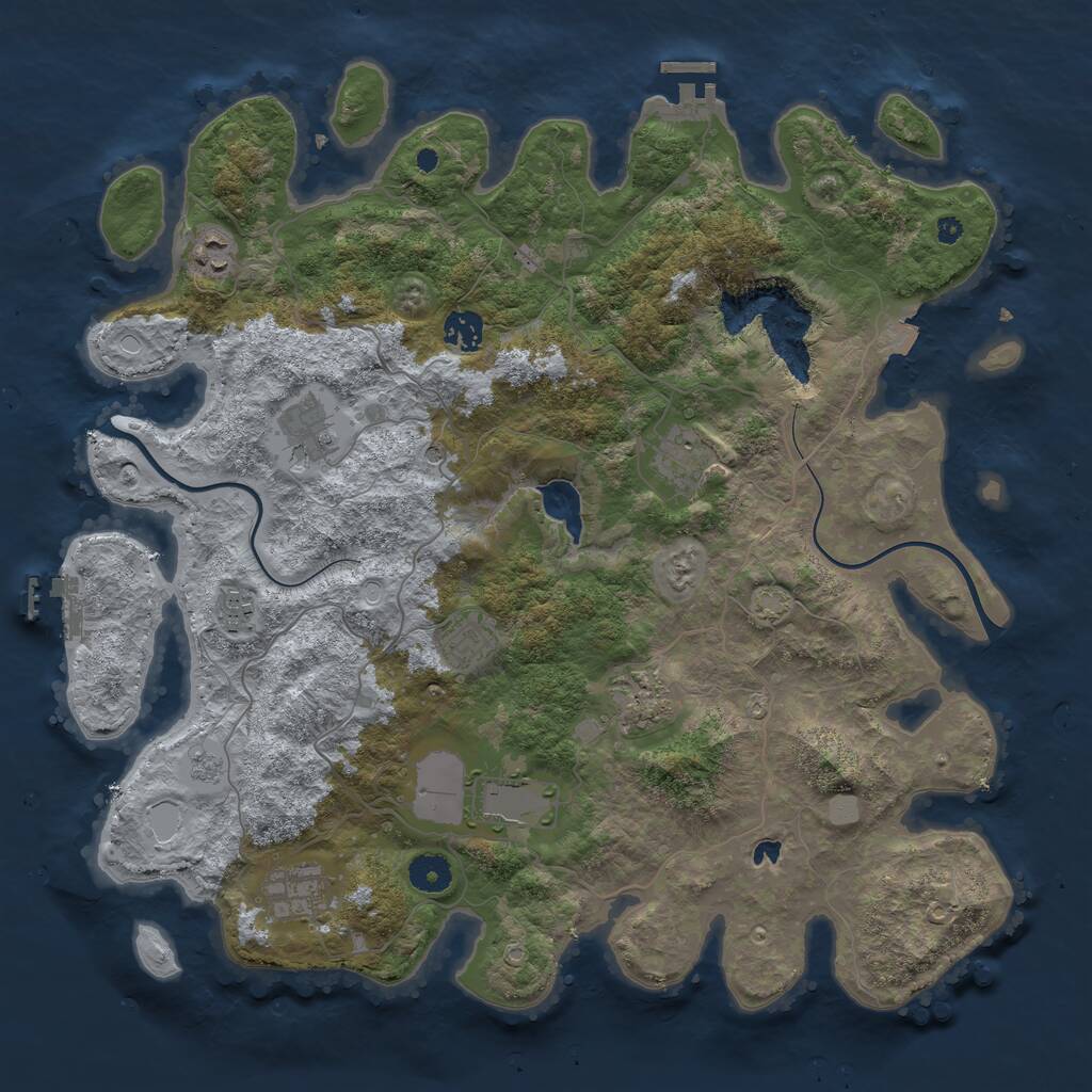 Rust Map: Procedural Map, Size: 4000, Seed: 1191981, 15 Monuments