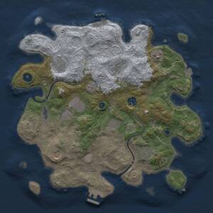 Thumbnail Rust Map: Procedural Map, Size: 3500, Seed: 210510996, 15 Monuments