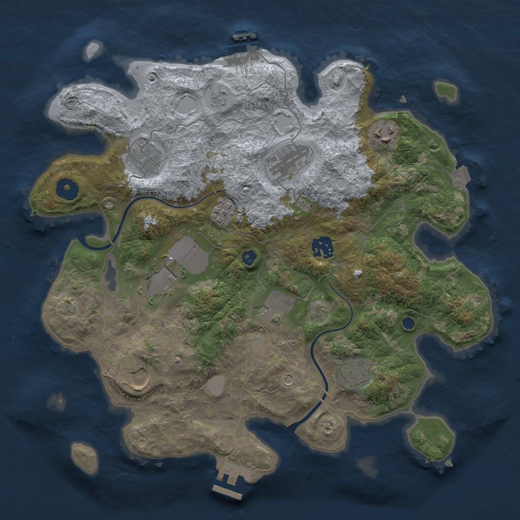 Rust Map: Procedural Map, Size: 3500, Seed: 210510996, 15 Monuments