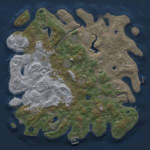 Thumbnail Rust Map: Procedural Map, Size: 4500, Seed: 145815287, 16 Monuments