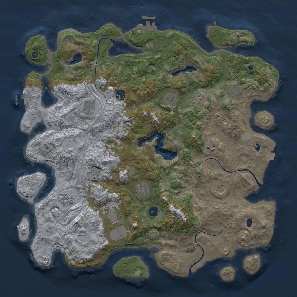 Rust Map: Procedural Map, Size: 4500, Seed: 552221805, 16 Monuments