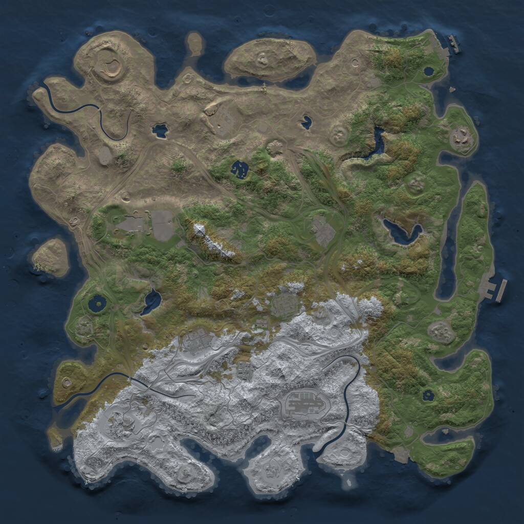 Rust Map: Procedural Map, Size: 4500, Seed: 1381978807, 17 Monuments