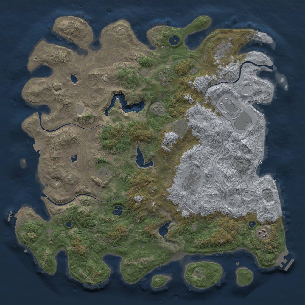 Rust Map: Procedural Map, Size: 4500, Seed: 1521351268, 15 Monuments