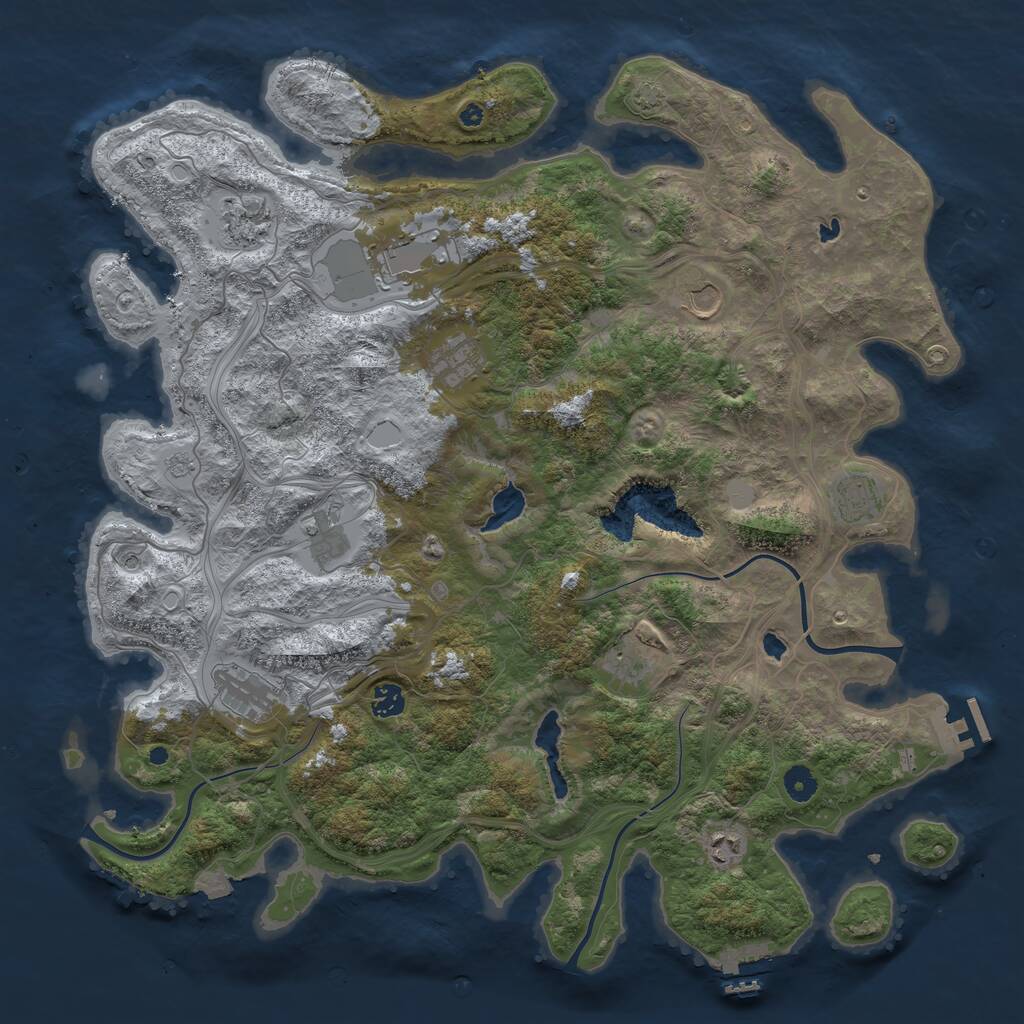 Rust Map: Procedural Map, Size: 4500, Seed: 1126984881, 16 Monuments