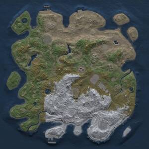 Thumbnail Rust Map: Procedural Map, Size: 4000, Seed: 1397820015, 14 Monuments