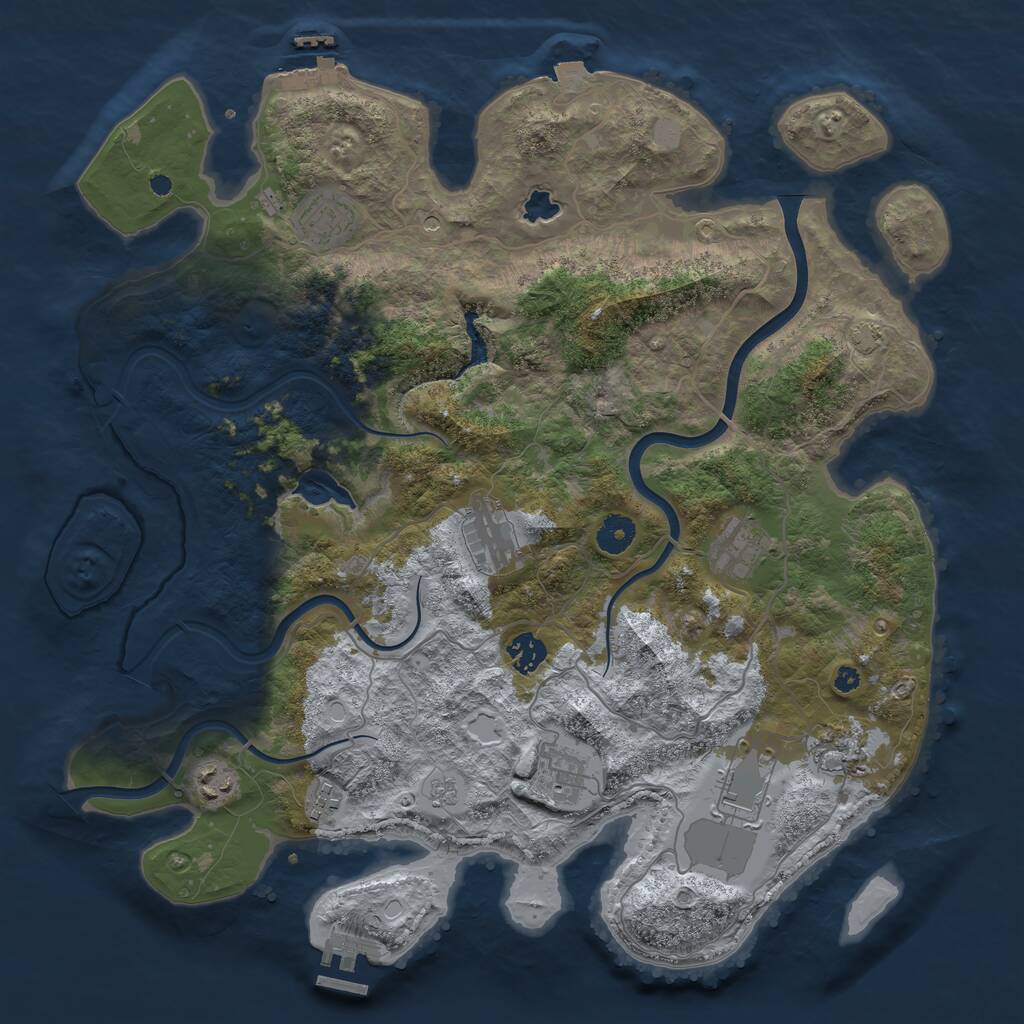 Rust Map: Procedural Map, Size: 4000, Seed: 1397820015, 15 Monuments