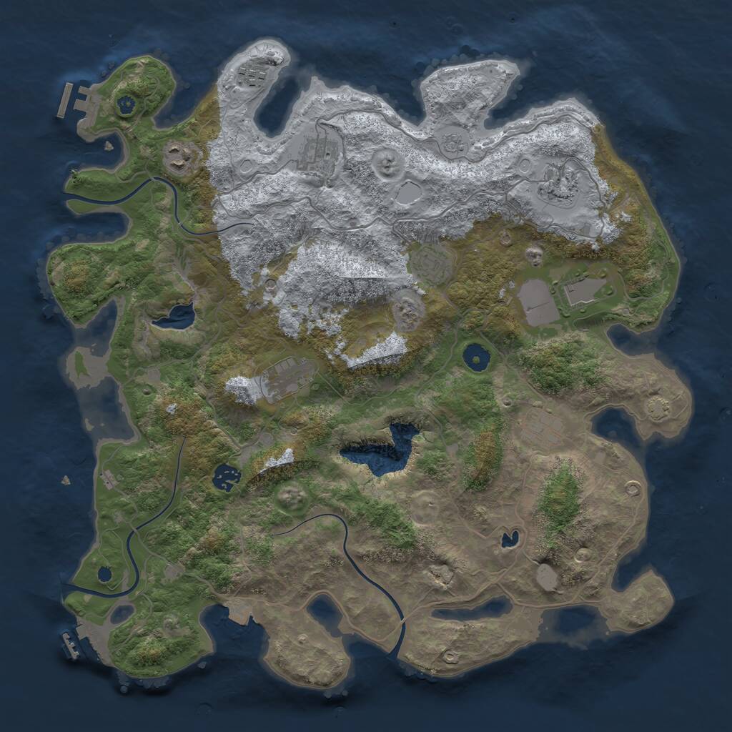 Rust Map: Procedural Map, Size: 4096, Seed: 14854207, 15 Monuments