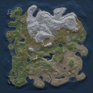 Thumbnail Rust Map: Procedural Map, Size: 4096, Seed: 14854207, 15 Monuments