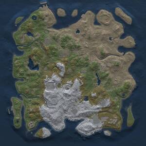 Thumbnail Rust Map: Procedural Map, Size: 4500, Seed: 724347275, 17 Monuments