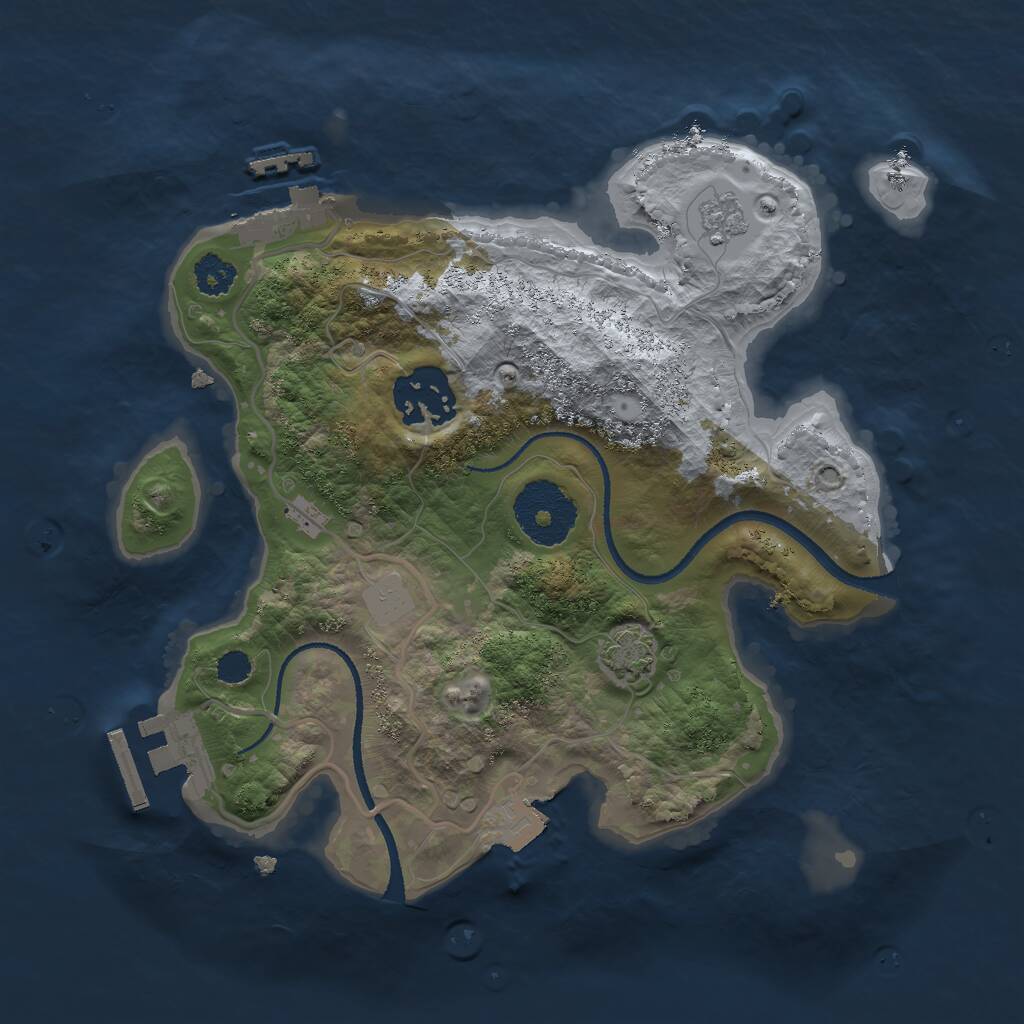 Rust Map: Procedural Map, Size: 2500, Seed: 5123214, 6 Monuments