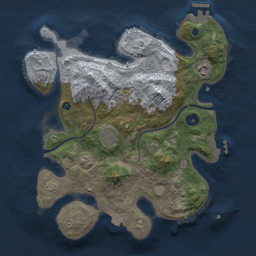 Rust Map: Procedural Map, Size: 3000, Seed: 28040006, 9 Monuments