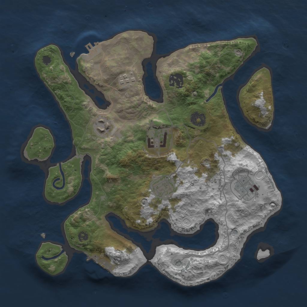 Rust Map: Procedural Map, Size: 3000, Seed: 17062019, 14 Monuments